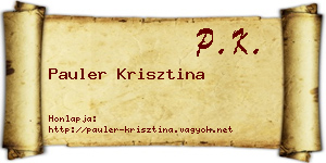 Pauler Krisztina névjegykártya
