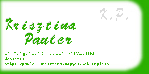 krisztina pauler business card